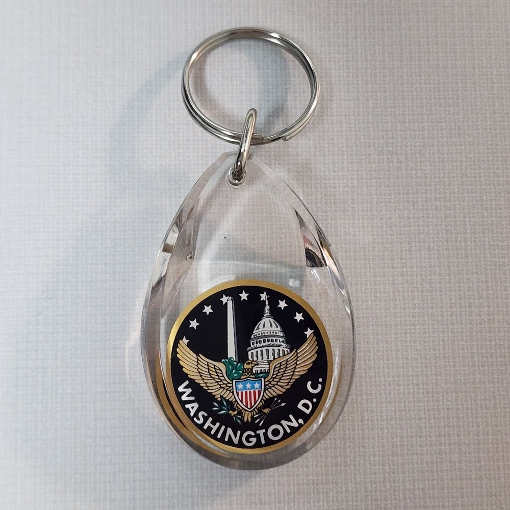 Washington DC Keychain Capitol Building Monument Eagle Acrylic Keyring Keychain
